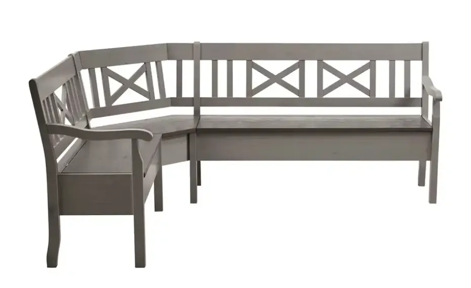 maison bleue Truheneckbank massiv Florian | Grau, links