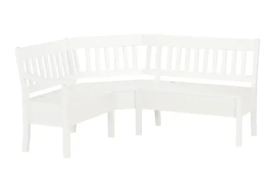 maison bleue Truhen-Eckbank massiv Bendix | Weiß, ca, 147 x 170 cm