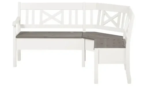 maison bleue Truheneckbank  massiv Florian | Weiß, Grau, ca, 171 x 148 cm