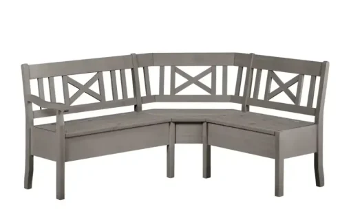 maison bleue Truheneckbank  massiv Florian | Grau, ca, 214 x 171 cm