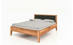 Massivholzbett mit gepolstertem Kopfteil Erik | Kernbuche, 90 cm