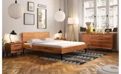 Massivholzbett mit Holzkopfteil Clara | Kernbuche, 90 cm