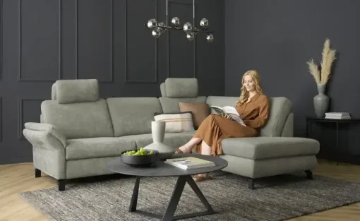 Max Schelling Ecksofa Flachgewebe Maximum Plus | Grün, ohne