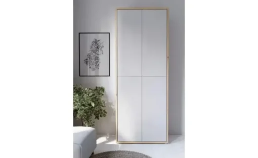 Mehrzweckschrank Bolognano | Asteiche (Nachbildung), Hellgrau