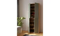 Mehrzweckschrank Bolognano | Asteiche (Nachbildung), Salbeigrün
