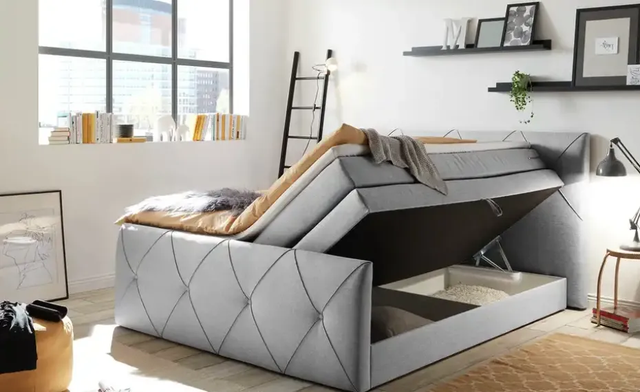 meinBett Boxspringbett Cleo | Hellgrau | Möbel Höffner