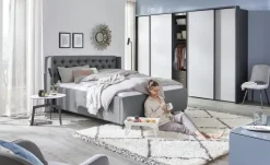 meinBett Polsterbettgestell Eyra | Grau, 140 cm