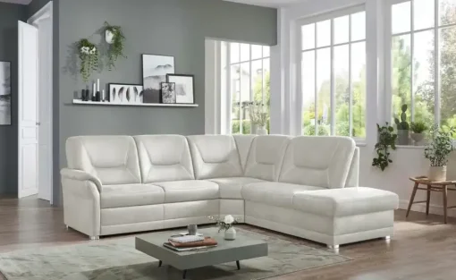 meinSofa Ecksofa aus Mikrofaser Edda | Silbergrau, rechts