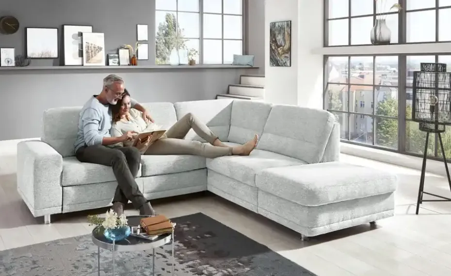 meinSofa Ecksofa Marc | Aluminiumgrau, rechts | Höffner