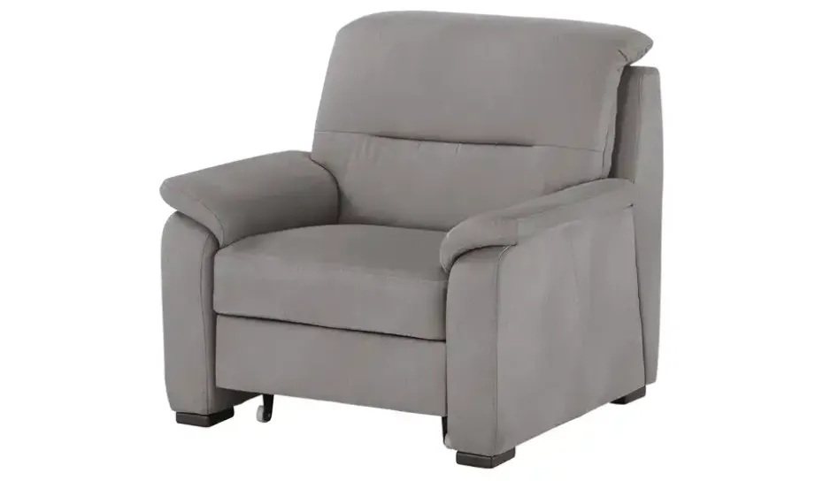 meinSofa Sessel mit ausziehbarem Hocker Vera | Grau