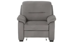 meinSofa Sessel mit ausziehbarem Hocker Vera | Grau