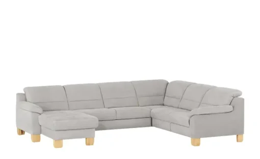 meinSofa Wohnlandschaft aus Mikrofaser Hanna | Aluminiumgrau, rechts