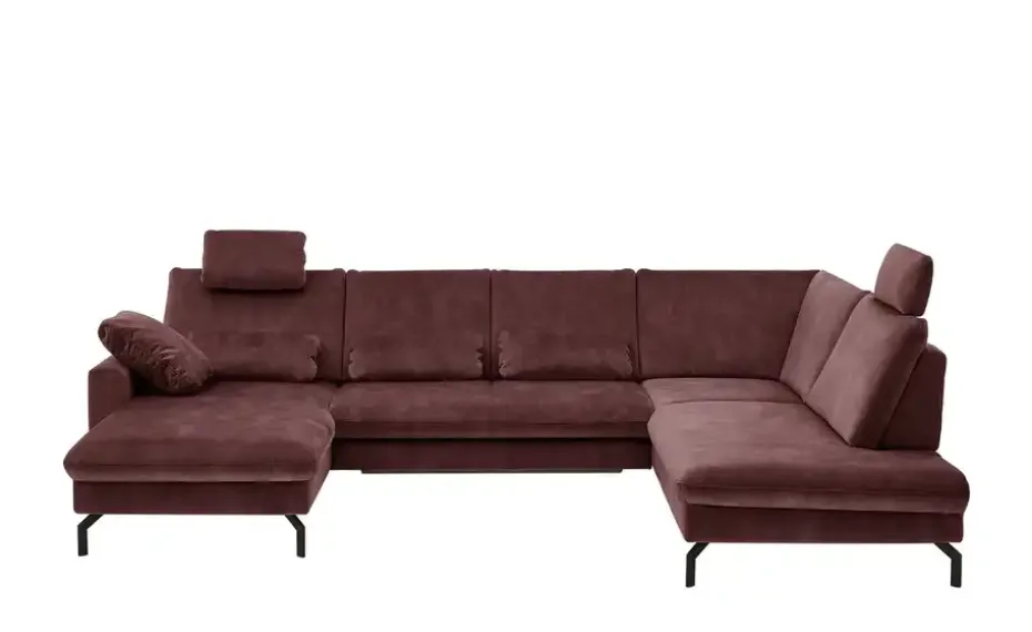 meinSofa Wohnlandschaft aus Mikrofaser Grace | Dunkelrot, rechts