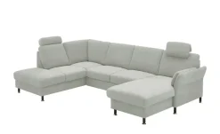meinSofa Wohnlandschaft aus Flachgewebe Veit | Silbergrau, links