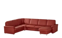 meinSofa Wohnlandschaft Leder Carolin | Rot, links