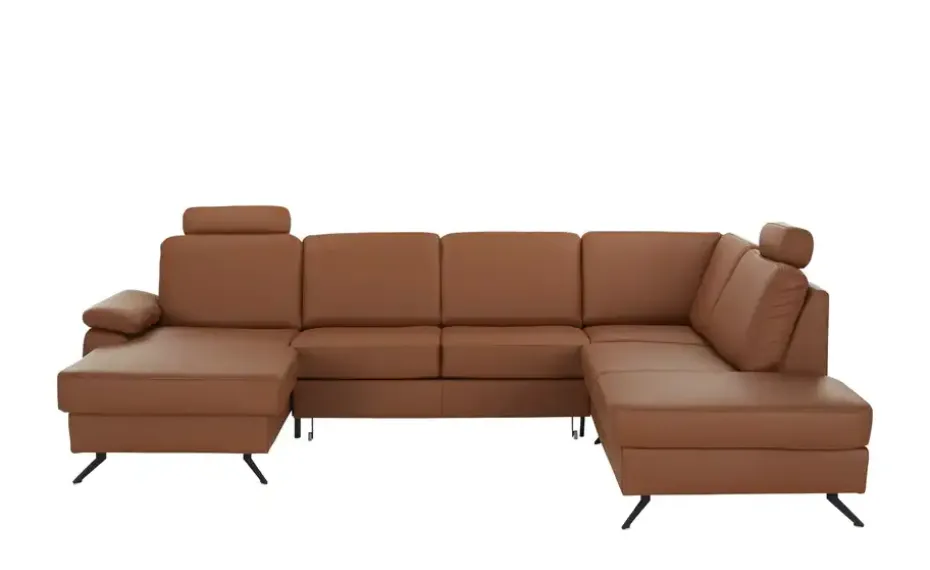 meinSofa Wohnlandschaft mit Sitz- und Rückenbezug aus Leder Kathi | Braun, rechts