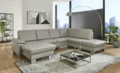 meinSofa Wohnlandschaft mit Sitz- und Rückenbezug aus Echtleder Samu-L | rechts, ohne