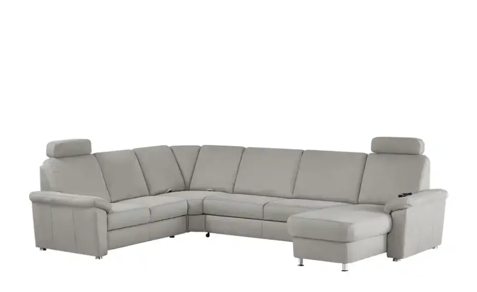 meinSofa Wohnlandschaft Mikrofaser Rita | Aluminiumgrau, links
