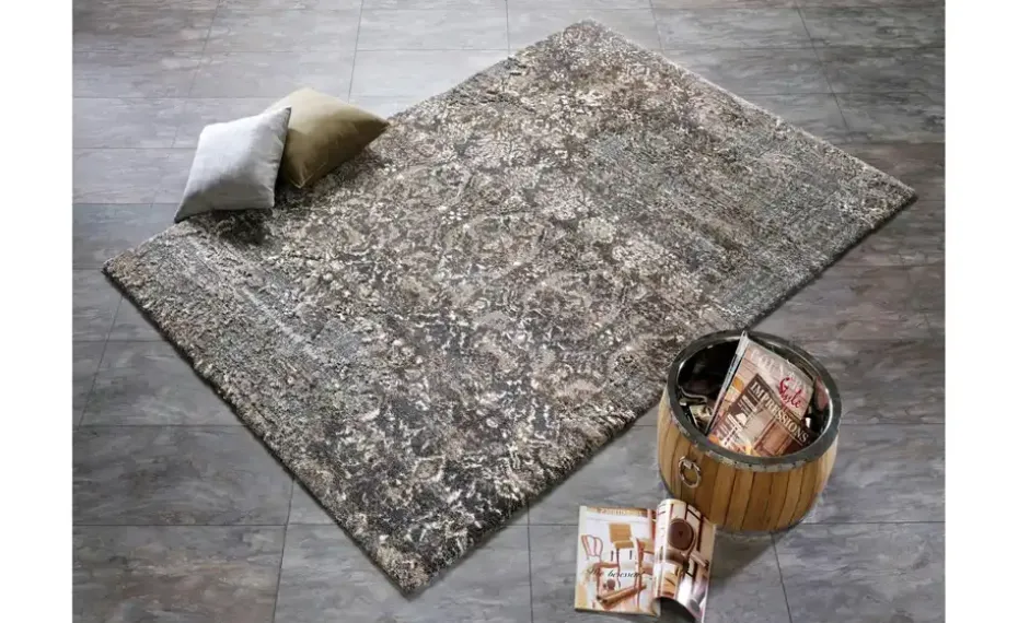 meinTeppich Hochflorteppich Juwel Silenta | Beige, Braun, 80x150 cm