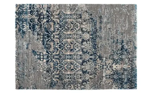 meinTeppich Hochflorteppich Juwel Silenta | Petrol, Grau, 200x290 cm