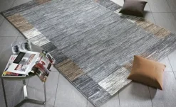 meinTeppich Kurzflorteppich Sofi Star | Grau, Braun, 65x130 cm
