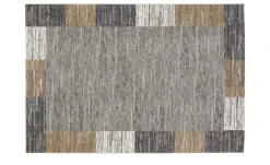 meinTeppich Kurzflorteppich Sofi Star | Grau, Braun, 65x130 cm
