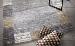 meinTeppich Kurzflorteppich Sofi Star | Grau, Braun, 65x130 cm