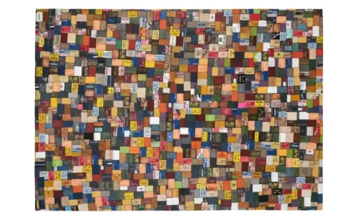 meinTeppich Lederteppich Labelstar | 120x180 cm, Blau