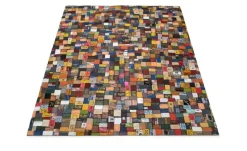 meinTeppich Lederteppich Labelstar | 120x180 cm, Blau