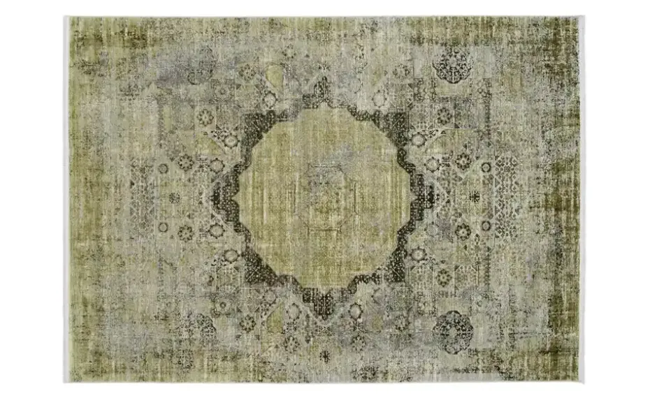 meinTeppich Webteppich Color Creek | Grün, 130 cm