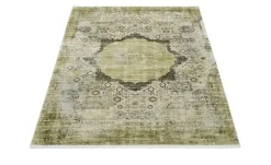 meinTeppich Webteppich Color Creek | Grün, 130 cm