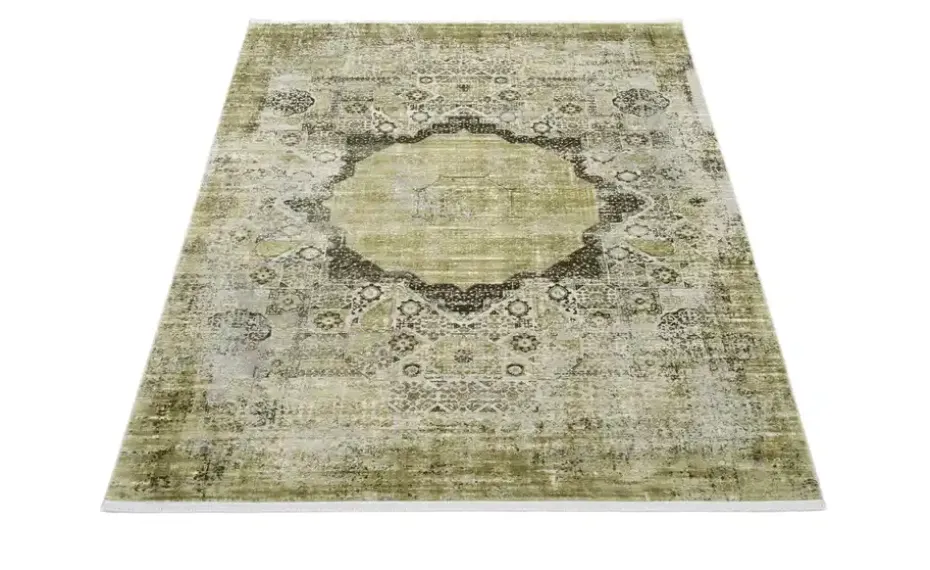 meinTeppich Webteppich Color Creek | Grün, 130 cm