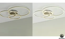 Meisterleuchten LED-Deckenleuchte, 3 Ringe, alufarben | Aluminiumgrau, matt