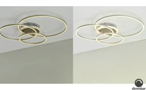 Meisterleuchten LED-Deckenleuchte, 3 Ringe, alufarben | Aluminiumgrau, matt