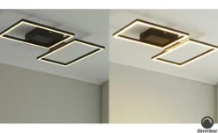 Meisterleuchten LED-Deckenleuchte 2-flammig, schwarz mit Fernbedienung | Schwarz, matt