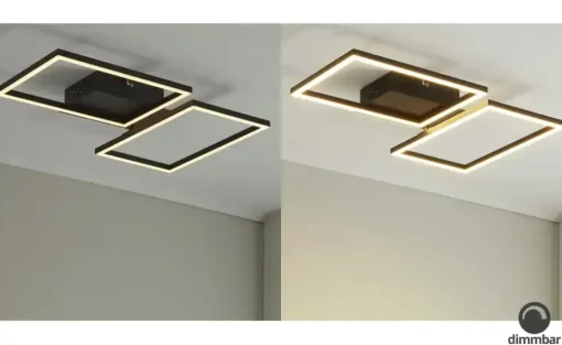 Meisterleuchten LED-Deckenleuchte 2-flammig, schwarz mit Fernbedienung | Schwarz, matt
