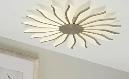 Meisterleuchten LED-Deckenleuchte, ´Sonne´ Nickel matt | silberfarben, matt, Weiß, lackiert