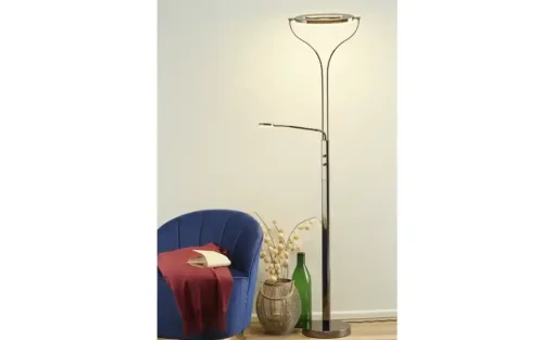 Meisterleuchten LED-Deckenfluter, 2-flammig, schwarz/chrom | verchromt
