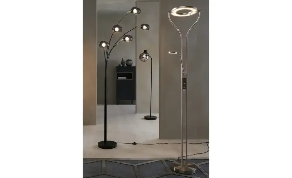Meisterleuchten LED-Deckenfluter, 2-flammig Chrom