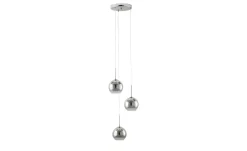 Meisterleuchten LED-Pendelleuchte, chrom Glas chromfarben beschichtet | verchromt, glänzend
