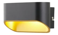 Meisterleuchten LED-Wandleuchte, 2-flammig, schwarz/gold