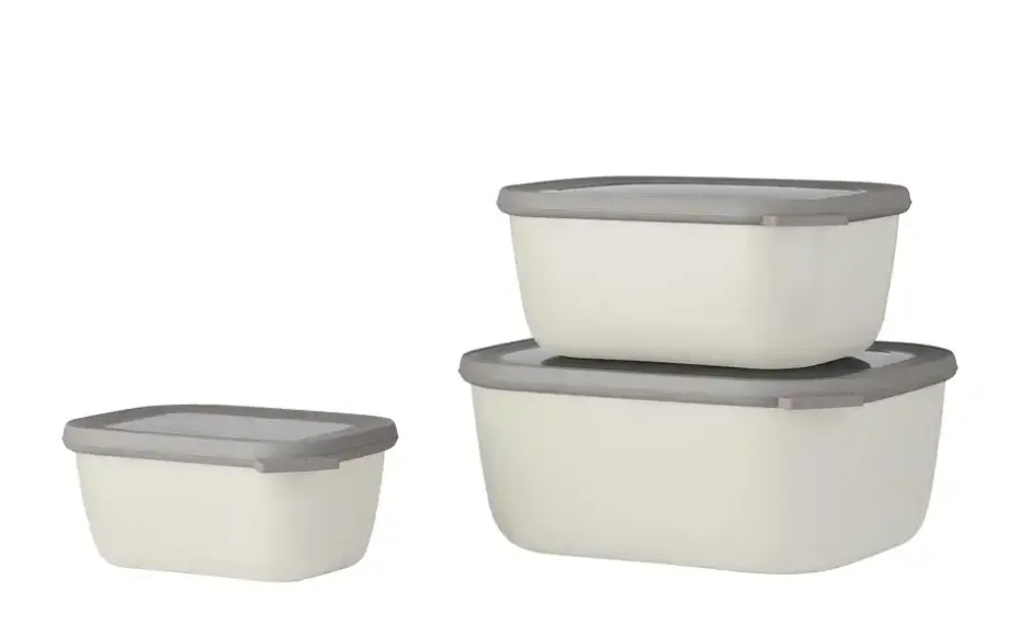 Mepal Multischüssel-Set Cirqula | Weiß, Je 1 Schüssel 0,75l, 1,5l und 3,0l