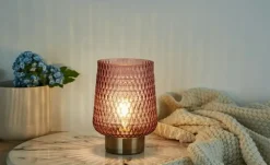 Mobile-Tischleuchte, Glas rosa, groß | 21 cm, Rosa