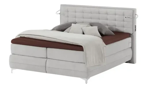 Musterring Boxspringbett Premiumversion Dubai | Hellgrau, 160 cm