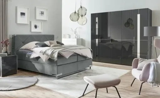 Musterring Boxspringbett Premiumversion Dubai | Anthrazit, 160 cm