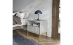 Nachtkommode Nova | Grau, Goldfarben | Möbel Höffner