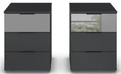 Nachttisch 2er-Set Skyla | Grau, Grau | Möbel Höffner