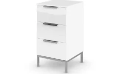Nachttisch Flipp | verchromt, Weiß | Möbel Höffner