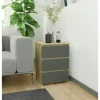 Nachttisch mit 3 Schubladen Carlo | Eiche Artisan (Nachbildung), Graphit