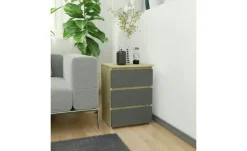 Nachttisch mit 3 Schubladen Carlo | Eiche Artisan (Nachbildung), Graphit